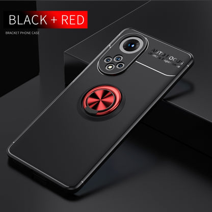For Huawei Nova 9 Metal Ring Holder 360 Degree Rotating TPU Case(Black Red) - Huawei Cases by buy2fix | Online Shopping UK | buy2fix