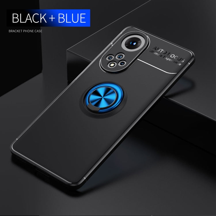 For Huawei Nova 9 Metal Ring Holder 360 Degree Rotating TPU Case(Black Blue) - Huawei Cases by buy2fix | Online Shopping UK | buy2fix