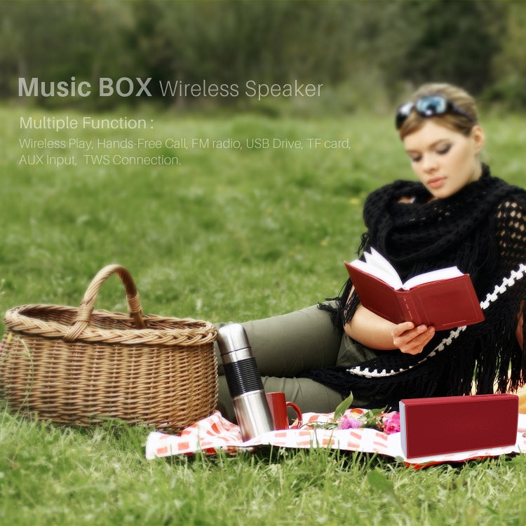 NewRixing NR-5012 Desktop Plating Bluetooth Speakerr, Support Hands-free Call / TF Card / FM / U Disk(Red) - Desktop Speaker by NewRixing | Online Shopping UK | buy2fix