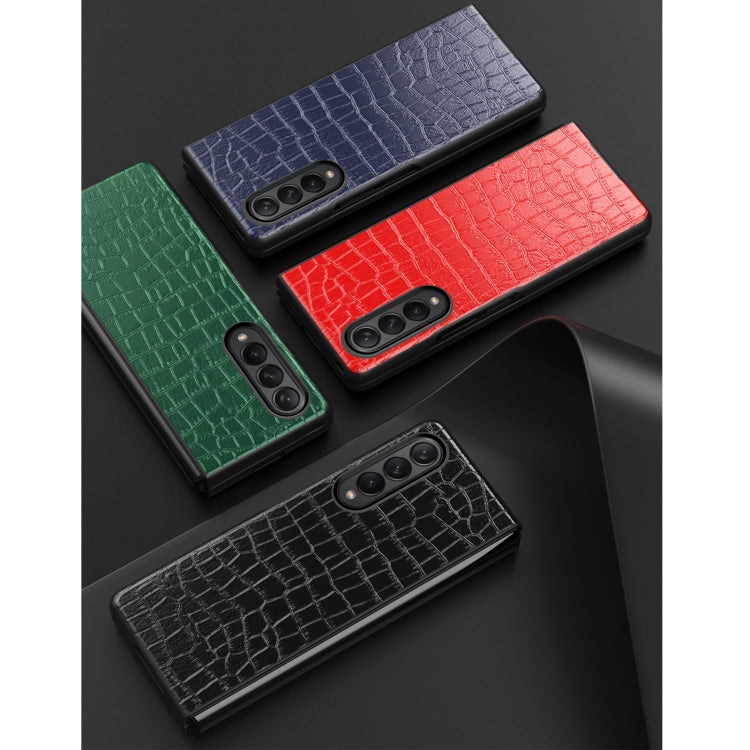 For Samsung Galaxy Z Fold3 5G Crocodile Texture Leather Folding Protective Case(Red) by buy2fix