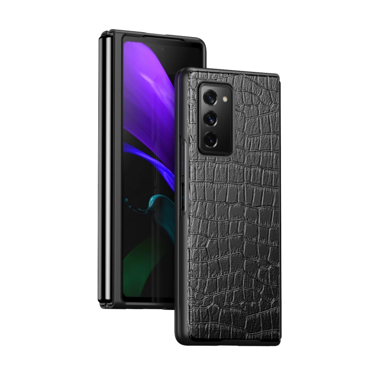 For Samsung Galaxy Z Fold2 5G Crocodile Texture Leather Folding Protective Case(Black) by buy2fix