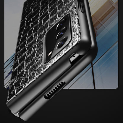For Samsung Galaxy Z Fold2 5G Crocodile Texture Leather Folding Protective Case(Black) by buy2fix