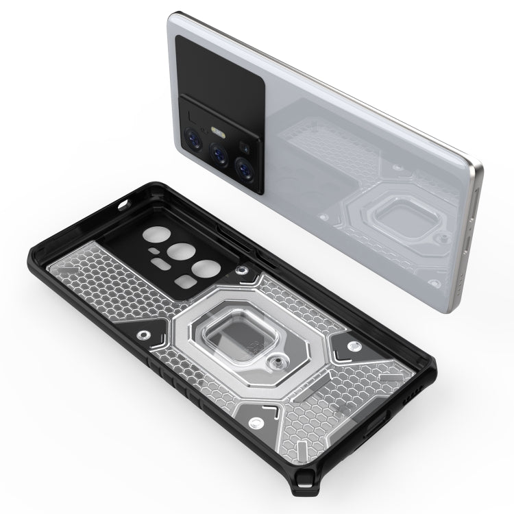 For vivo X70 Pro+ Space PC+TPU Shockproof Case with Ring Holder(Grey) - vivo Cases by buy2fix | Online Shopping UK | buy2fix