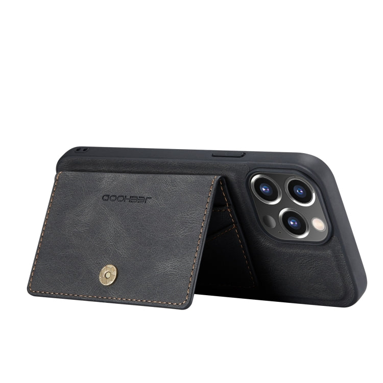 For iPhone 13 mini JEEHOOD Retro Magnetic Detachable Protective Case with Wallet & Card Slot & Holder (Black) - iPhone 13 mini Cases by JEEHOOD | Online Shopping UK | buy2fix