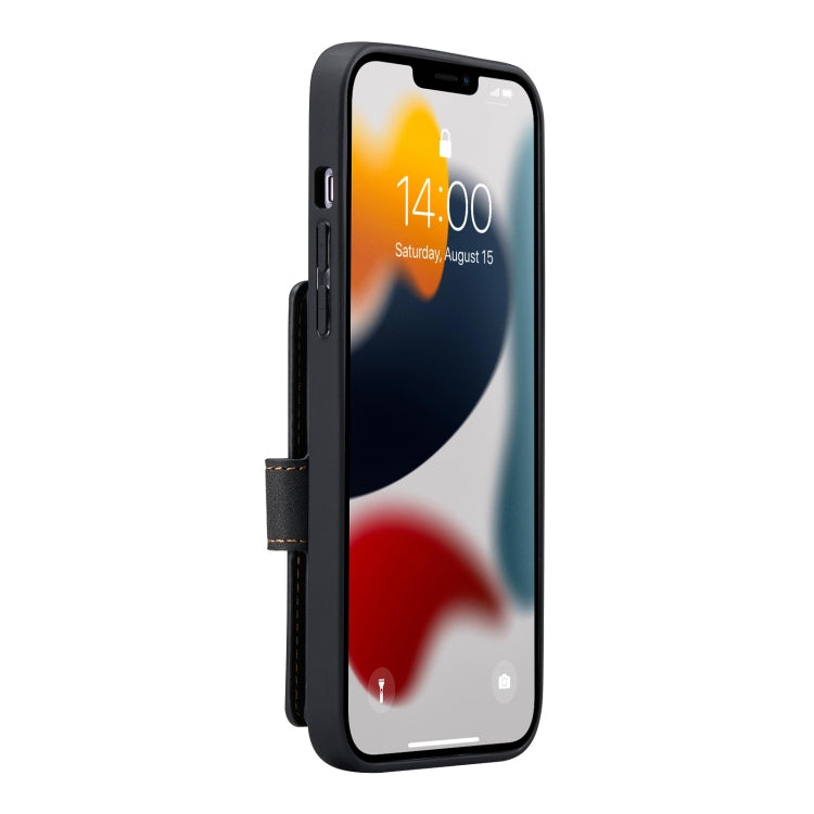 For iPhone 13 JEEHOOD Retro Magnetic Detachable Protective Case with Wallet & Card Slot & Holder(Black) - iPhone 13 Cases by JEEHOOD | Online Shopping UK | buy2fix