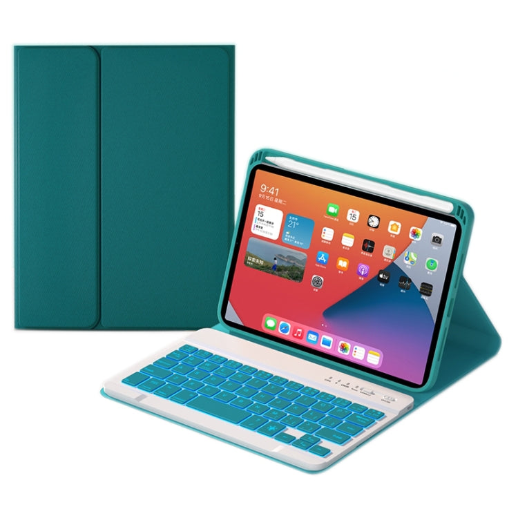 HK006D Square Keys Detachable Bluetooth Candy Color Keyboard Leather Tablet Case with Colorful Backlight & Holder for iPad mini 6(Dark Green) - For iPad mini by buy2fix | Online Shopping UK | buy2fix