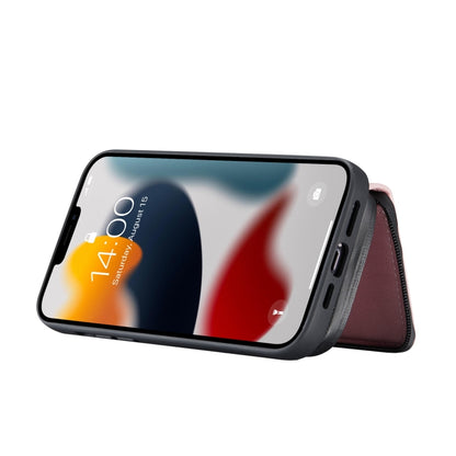 For iPhone 13 mini JEEHOOD Magnetic Zipper Horizontal Flip Leather Case with Holder & Card Slot & Wallet (Pink) - iPhone 13 mini Cases by JEEHOOD | Online Shopping UK | buy2fix