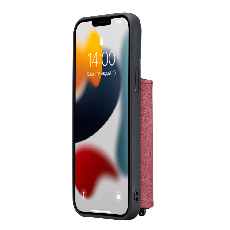 For iPhone 13 mini JEEHOOD Magnetic Zipper Horizontal Flip Leather Case with Holder & Card Slot & Wallet (Red) - iPhone 13 mini Cases by JEEHOOD | Online Shopping UK | buy2fix