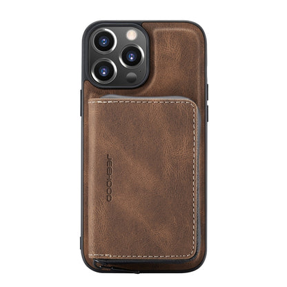 For iPhone 13 JEEHOOD Magnetic Zipper Horizontal Flip Leather Case with Holder & Card Slot & Wallet(Brown) - iPhone 13 Cases by JEEHOOD | Online Shopping UK | buy2fix