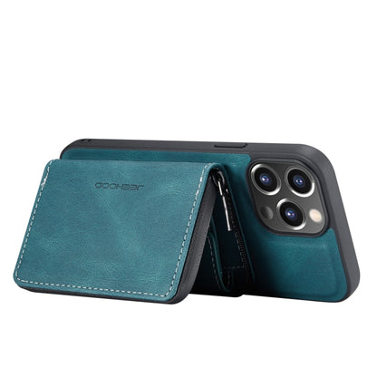 For iPhone 13 Pro Max JEEHOOD Magnetic Zipper Horizontal Flip Leather Case with Holder & Card Slot & Wallet (Blue) - iPhone 13 Pro Max Cases by JEEHOOD | Online Shopping UK | buy2fix