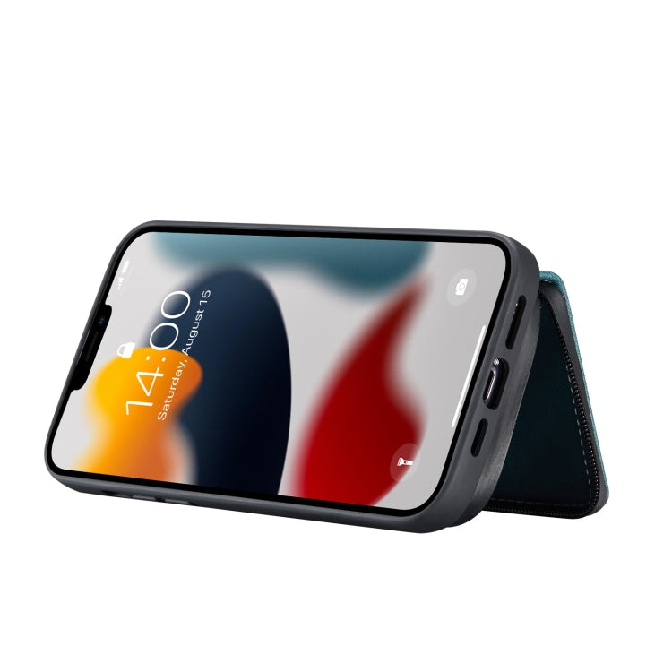 For iPhone 13 Pro Max JEEHOOD Magnetic Zipper Horizontal Flip Leather Case with Holder & Card Slot & Wallet (Blue) - iPhone 13 Pro Max Cases by JEEHOOD | Online Shopping UK | buy2fix