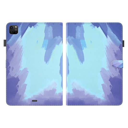 For iPad Pro 12.9 2022 / 2021 / 2020 Watercolor Pattern Skin Feel Magnetic Horizontal Flip PU Leather Tablet Case with Holder & Card Slots & Photo Frame & Sleep / Wake-up Function(Winter Snow) by buy2fix