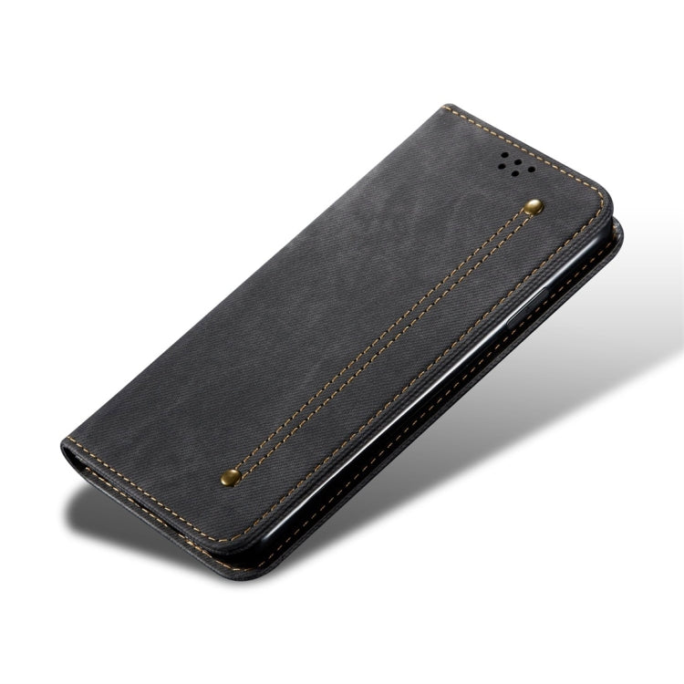 For iPhone 11 Denim Texture Casual Style Horizontal Flip Leather Case with Holder & Card Slots & Wallet(Black) - iPhone 11 Cases by buy2fix | Online Shopping UK | buy2fix