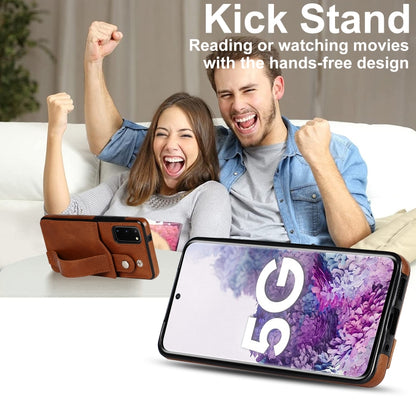 For Samsung Galaxy S20 Crazy Horse Texture Shockproof TPU + PU Leather Case with Card Slot & Wrist Strap Holder(Brown) by buy2fix