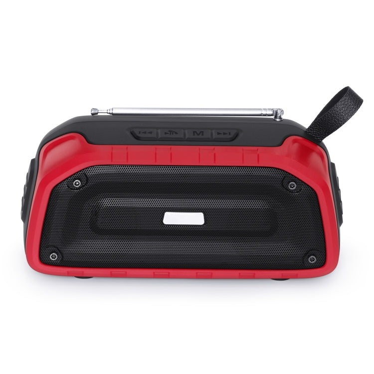 New Rixing NR-906FM TWS Waterproof Bluetooth Speaker Support Hands-free Call / FM with Handle & Antenna(Red) - Desktop Speaker by NewRixing | Online Shopping UK | buy2fix