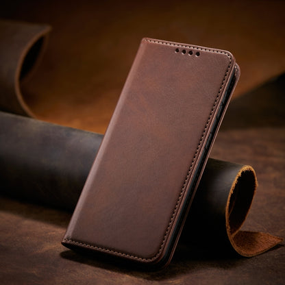 For LG K50S Calf Texture Magnetic Horizontal Flip Leather Case with Holder & Card Slots & Wallet(Brown) - LG by buy2fix | Online Shopping UK | buy2fix