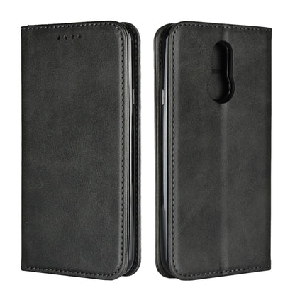 For LG Q7 Calf Texture Magnetic Horizontal Flip Leather Case with Holder & Card Slots & Wallet(Black) - LG by buy2fix | Online Shopping UK | buy2fix