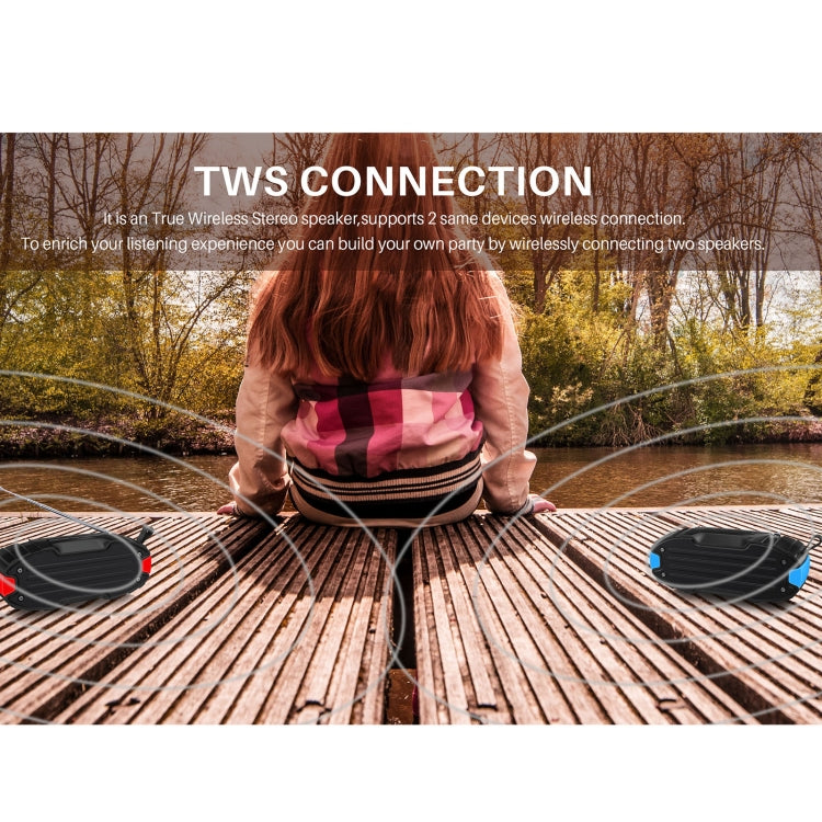 New Rixing NR-907FM TWS Outdoor Bluetooth Speaker Support Hands-free Call / FM with Handle & Antenna(Orange) - Desktop Speaker by NewRixing | Online Shopping UK | buy2fix