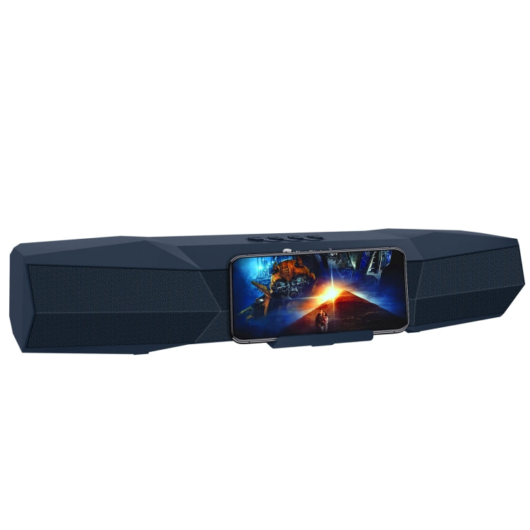 NewRixing NR-7011 Outdoor Portable Bluetooth Speaker with Phone Holder, Support Hands-free Call / TF Card / FM / U Disk(Blue) - Desktop Speaker by NewRixing | Online Shopping UK | buy2fix