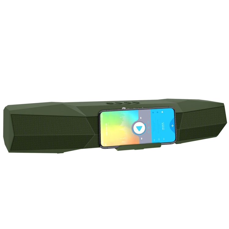 NewRixing NR-7011 Outdoor Portable Bluetooth Speaker with Phone Holder, Support Hands-free Call / TF Card / FM / U Disk(Green) - Desktop Speaker by NewRixing | Online Shopping UK | buy2fix