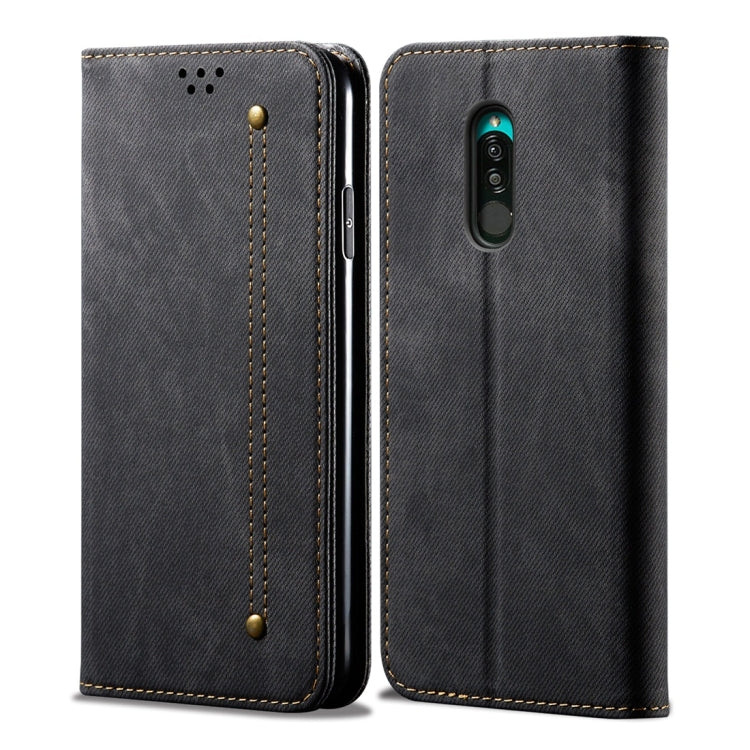 For Xiaomi Redmi 8 Denim Texture Casual Style Horizontal Flip Leather Case with Holder & Card Slots & Wallet(Black) - Xiaomi Cases by buy2fix | Online Shopping UK | buy2fix