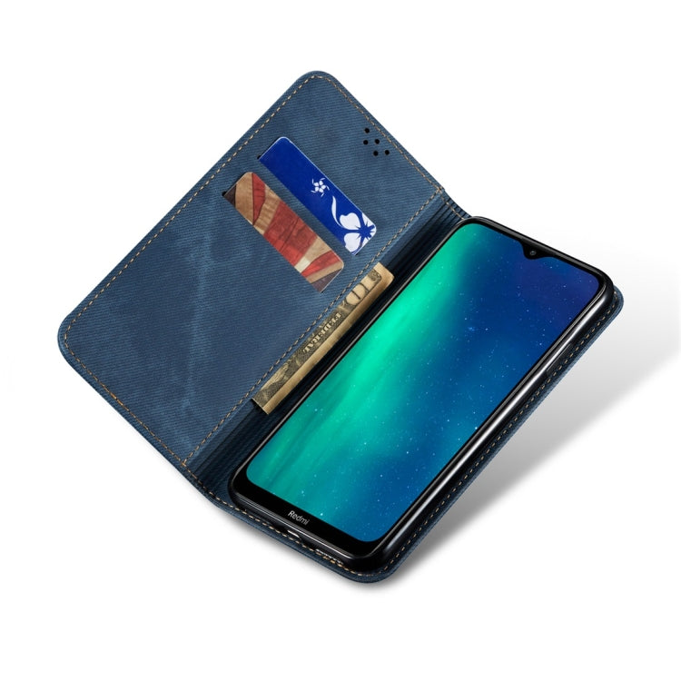 For Xiaomi Redmi 8 Denim Texture Casual Style Horizontal Flip Leather Case with Holder & Card Slots & Wallet(Blue) - Xiaomi Cases by buy2fix | Online Shopping UK | buy2fix