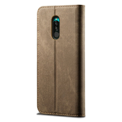 For Xiaomi Redmi 8 Denim Texture Casual Style Horizontal Flip Leather Case with Holder & Card Slots & Wallet(Khaki) by buy2fix
