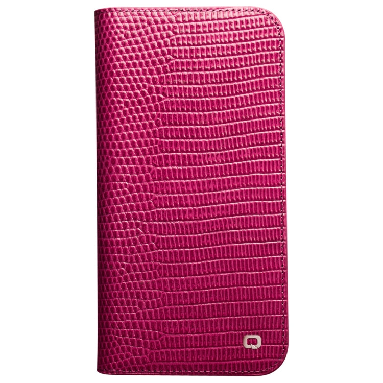 For iPhone 13 QIALINO Small Crocodile Texture Horizontal Flip Leather Case with Holder & Card Slots & Wallet(Rose Red) - iPhone 13 Cases by QIALINO | Online Shopping UK | buy2fix
