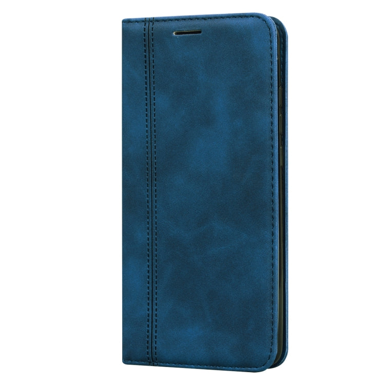 For Xiaomi Redmi 10 Frosted Business Magnetic Horizontal Flip PU Leather Case with Holder & Card Slot & Lanyard(Blue) - Xiaomi Cases by buy2fix | Online Shopping UK | buy2fix