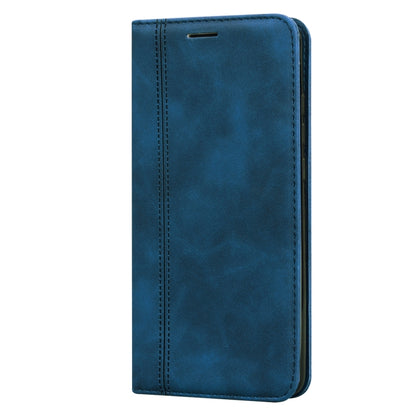 For Xiaomi Redmi 10 Frosted Business Magnetic Horizontal Flip PU Leather Case with Holder & Card Slot & Lanyard(Blue) - Xiaomi Cases by buy2fix | Online Shopping UK | buy2fix