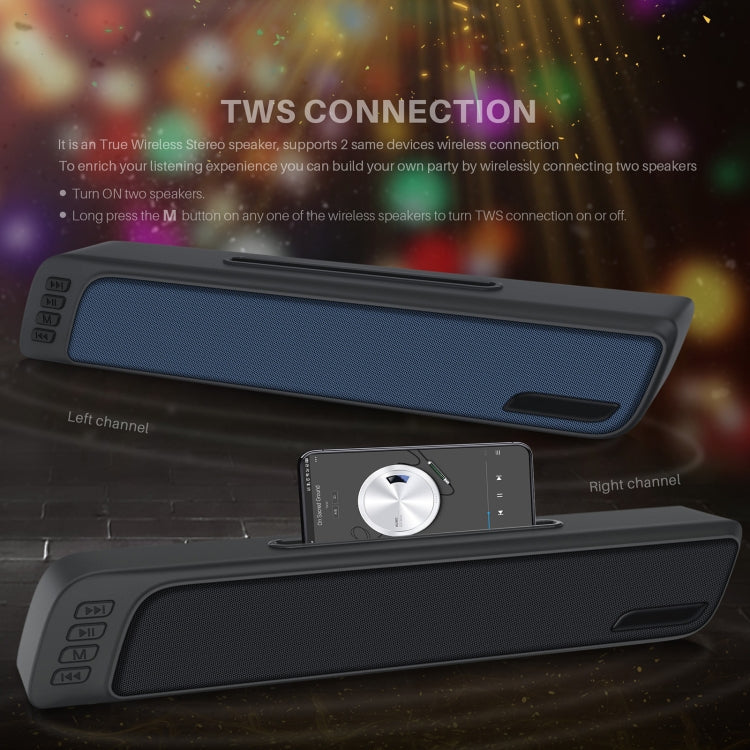 NewRixing NR-7018 Outdoor Portable Bluetooth Speaker with Phone Holder, Support Hands-free Call / TF Card / FM / U Disk(Black) - Desktop Speaker by NewRixing | Online Shopping UK | buy2fix