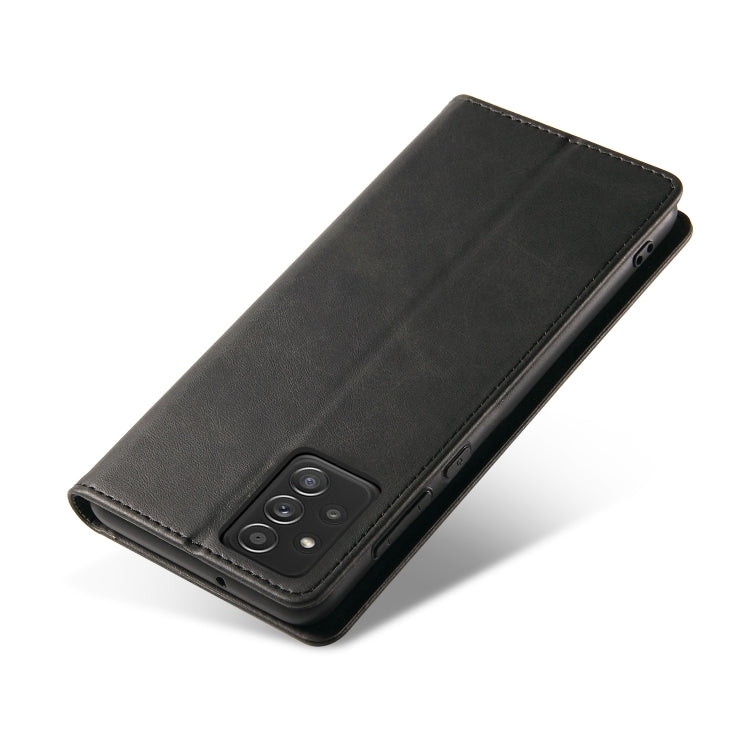 For Samsung Galaxy A52 5G / 4G Calf Texture Magnetic Horizontal Flip Leather Case with Holder & Card Slots & Wallet(Black) by buy2fix