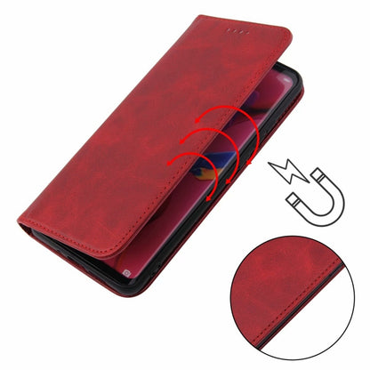 For Samsung Galaxy A21s Calf Texture Magnetic Horizontal Flip Leather Case with Holder & Card Slots & Wallet(Red) by buy2fix