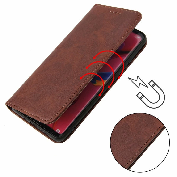 For Samsung Galaxy A21s Calf Texture Magnetic Horizontal Flip Leather Case with Holder & Card Slots & Wallet(Brown) by buy2fix
