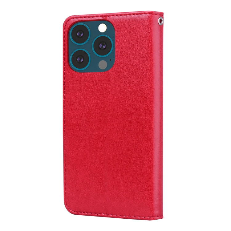 For iPhone 13 Pro Max Rose Embossed Horizontal Flip PU Leather Case with Holder & Card Slots & Wallet (Red) - iPhone 13 Pro Max Cases by buy2fix | Online Shopping UK | buy2fix