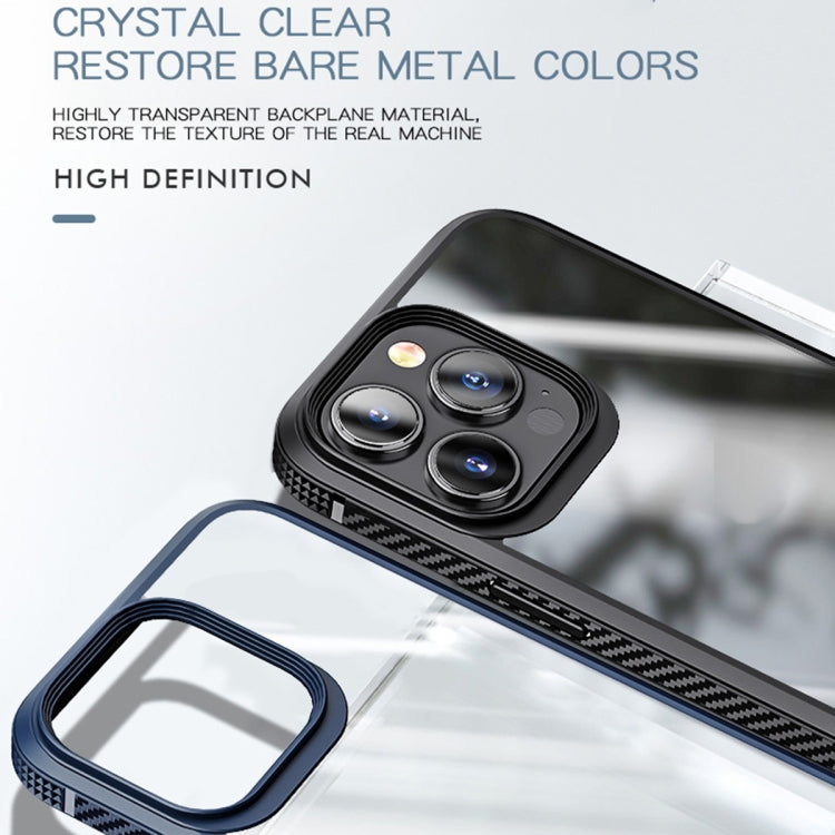 For iPhone 13 MG Series Carbon Fiber TPU + Clear PC Four-corner Airbag Shockproof Case Pro(White) - iPhone 13 Cases by buy2fix | Online Shopping UK | buy2fix