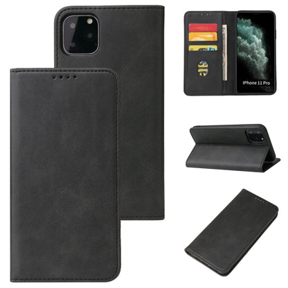 For iPhone 11 Pro Calf Texture Magnetic Horizontal Flip Leather Case with Holder & Card Slots & Wallet (Black) - iPhone 11 Pro Cases by buy2fix | Online Shopping UK | buy2fix