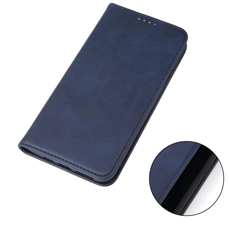 For iPhone X / XS Calf Texture Magnetic Horizontal Flip Leather Case with Holder & Card Slots & Wallet(Blue) - More iPhone Cases by buy2fix | Online Shopping UK | buy2fix