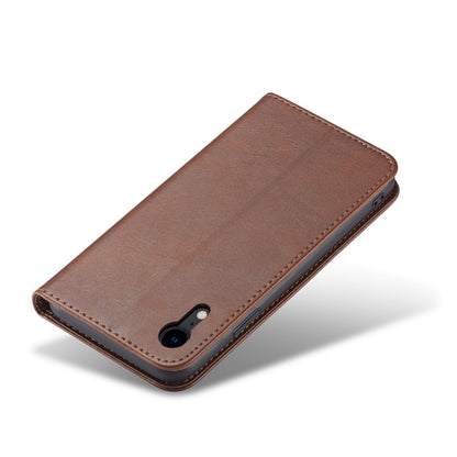 For iPhone XR Calf Texture Magnetic Horizontal Flip Leather Case with Holder & Card Slots & Wallet(Brown) - More iPhone Cases by buy2fix | Online Shopping UK | buy2fix