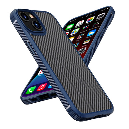 For iPhone 13 mini iPAKY MG Series Carbon Fiber TPU + PC Shockproof Case (Blue) - iPhone 13 mini Cases by iPAKY | Online Shopping UK | buy2fix
