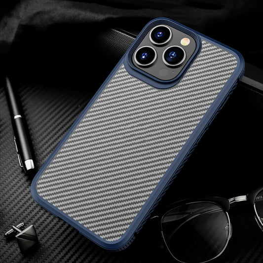 For iPhone 13 Pro iPAKY MG Series Carbon Fiber TPU + PC Shockproof Case (Blue) by iPAKY
