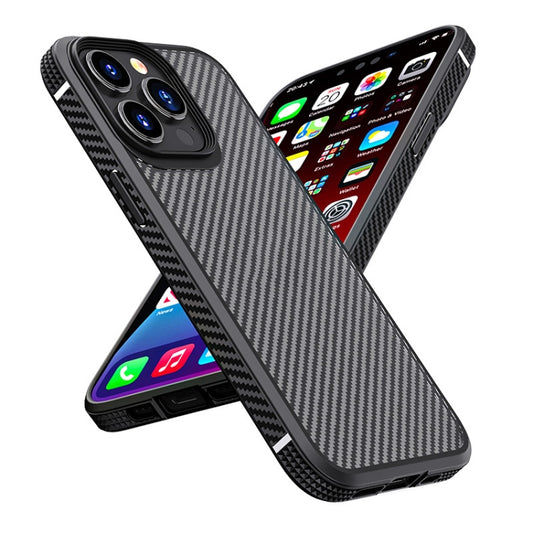 For iPhone 13 Pro Max iPAKY MG Series Carbon Fiber TPU + PC Shockproof Case (Black) - iPhone 13 Pro Max Cases by iPAKY | Online Shopping UK | buy2fix