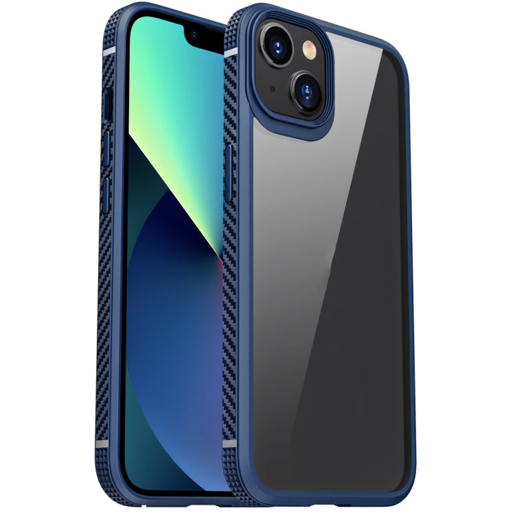For iPhone 13 mini iPAKY MG Series Transparent TPU + PC Airbag Shockproof Case (Blue) - iPhone 13 mini Cases by iPAKY | Online Shopping UK | buy2fix