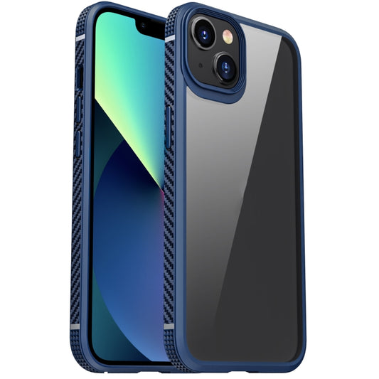 For iPhone 13 mini iPAKY MG Series Transparent TPU + PC Airbag Shockproof Case (Blue) - iPhone 13 mini Cases by iPAKY | Online Shopping UK | buy2fix