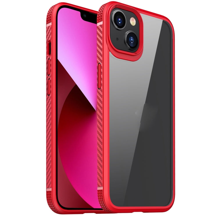 For iPhone 13 iPAKY MG Series Transparent TPU + PC Airbag Shockproof Case(Red) - iPhone 13 Cases by iPAKY | Online Shopping UK | buy2fix