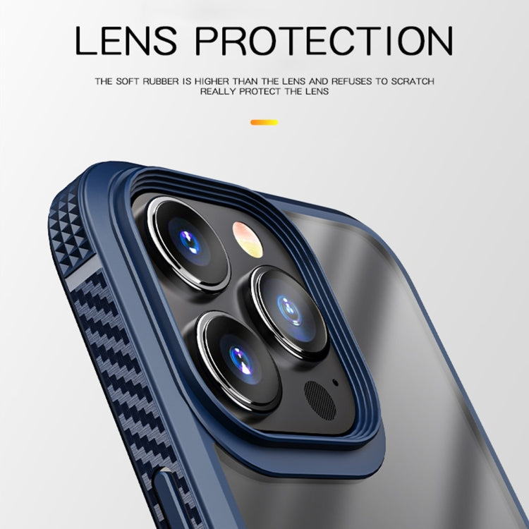 For iPhone 13 Pro iPAKY MG Series Transparent TPU + PC Airbag Shockproof Case (Blue) - iPhone 13 Pro Cases by iPAKY | Online Shopping UK | buy2fix