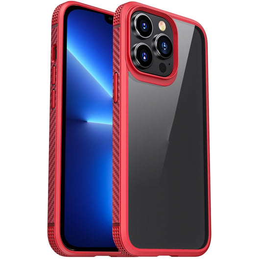 For iPhone 13 Pro Max iPAKY MG Series Transparent TPU + PC Airbag Shockproof Case (Red) - iPhone 13 Pro Max Cases by iPAKY | Online Shopping UK | buy2fix