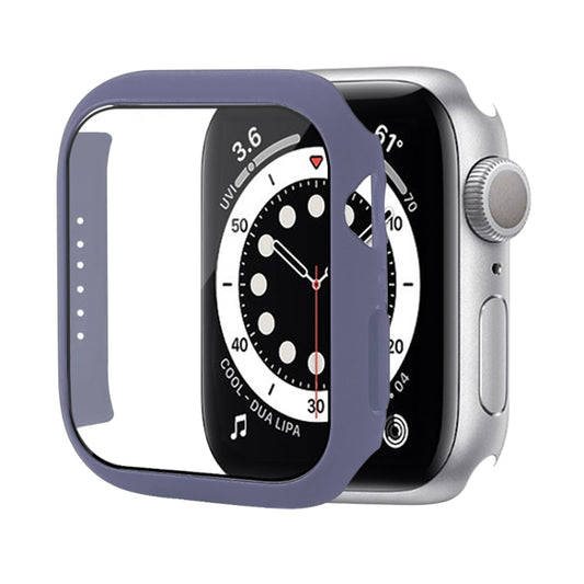 Shockproof PC Protective Case with Tempered Glass Film For Apple Watch Series 8 / 7 41mm(Lavender Purple) - Watch Cases by buy2fix | Online Shopping UK | buy2fix