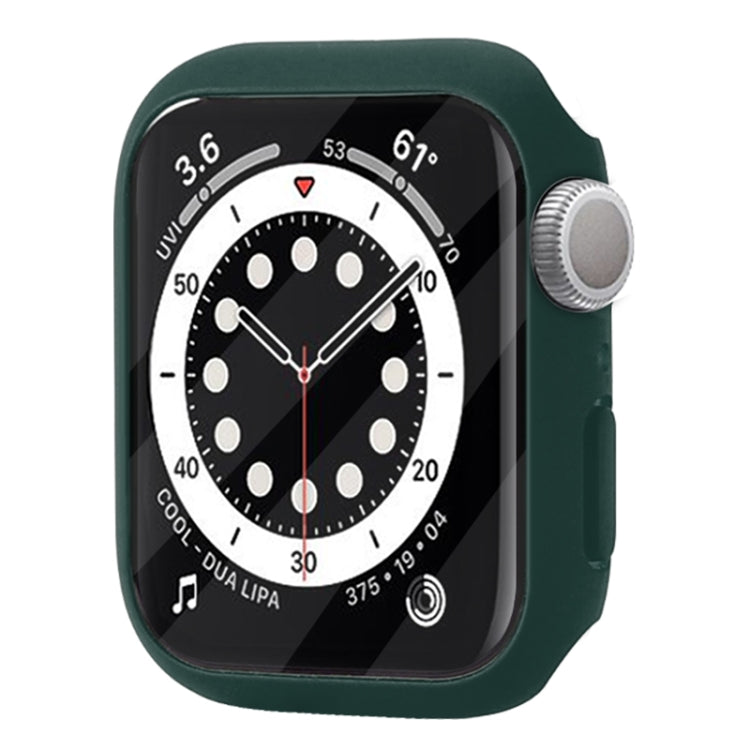 Shockproof PC Protective Case with Tempered Glass Film For Apple Watch Series 8 / 7 41mm(Light Green) - Watch Cases by buy2fix | Online Shopping UK | buy2fix