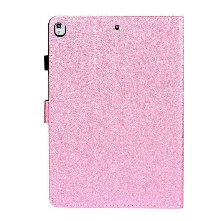 For iPad 10.2 / 10.5 Varnish Glitter Powder Horizontal Flip Leather Case with Holder & Card Slot(Pink) - iPad 10.2 Cases by buy2fix | Online Shopping UK | buy2fix